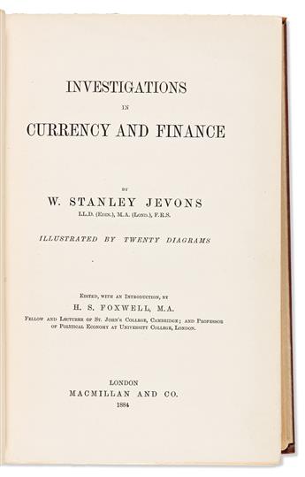Jevons, William Stanley (1835-1882) Investigations in Currency and Finance.